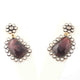 1 Pair Rose Cut Diamond With Wonder Sapphire Earrings - 925 Sterling Vermeil- Earrings With Back Stoppers - Polki Earrings ED243