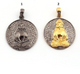1 Pc Pave Diamond Round Shape Buddha Pendant - 925 Sterling Vermeil/Silver 29mmx25mm PD993