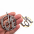 1 Pc Pave Diamond "Love"  Pendant - 925 Sterling Silver/ Vermeil  - Round Pendant 53mmx49mm PD270