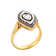 1 PC Beautiful Pave Diamond With Rose Cut Diamond Ring - 925 Sterling Vermeil- Polki Ring Size-8.25 RD215