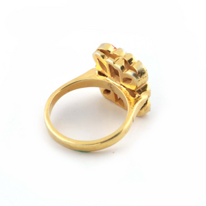 1 PC Beautiful Rose Cut Diamond Designer Ring - 925 Sterling Vermeil- Polki Ring Size-9.5 Rd222