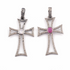 1 Pc Pave Diamond Ruby & Rainbow Moonstone Cross Pendant Over 925 Sterling Silver 34mmx19mm PD644