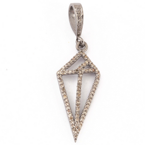 1 Pc Antique Finish Pave Diamond Arrow Pendant Over 925 Sterling Silver 30mmx12mm PD703