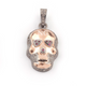 1 Pc Pave Diamond Two Tone Pendant - Ruby Skull -Rose Gold Vermeil - Skull Pendant PD808