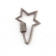 1 Pc Pave Diamond Star Lock- 925 Sterling Silver- Diamond Star Lock with Screw On Mechanism 35mmx23mm PD936