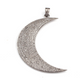 1 Pc Pave Diamond Crescent Moon Charm Pendant -925 Sterling Silver Diamond Pendant 59mmX15mm PD257