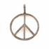 1 Pc Pave Diamond Round Peace Pendant - 925 Sterling Silver -Vermeil - 39mmx34mm Pd269