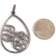 1 Pc Pave Diamond Pear Shape Designer Pendant -925 Sterling Silver -Necklace Pendant 48mmx32mm PD1271