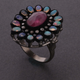 8gm 1 PC Beautiful Pave Diamond Ethiopian Opal Ring Center In Ruby - 925 Sterling Silve - Gemstone Ring Size -8 RD151