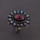 8gm 1 PC Beautiful Pave Diamond Ethiopian Opal Ring Center In Ruby - 925 Sterling Silve - Gemstone Ring Size -8 RD151