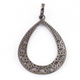 1 Pc Pave Diamond Pear Shape Designer Pendant -925 Sterling Silver -Necklace Pendant 43mmx32mm PD1450
