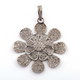 1 Pc Pave Diamond Flower Pendant Over 925 Sterling Silver-Necklace Pendant 40mmx36mm PD087