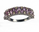 1 PC Antique Finish Pave Diamond & Amethyst Baguette Ring - 925 Sterling Silver -Eternity Ring - Dainty Ring Size -7 RD413