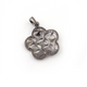 1 Pc Pave Diamond Beautiful Flower Pendant - 925 Sterling Silver - Flower Charm Pendant 30mmx26mm PD370