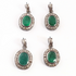 1 PC Genuine Pave Diamond With Emerald Oval Pendant - Necklace Pendant PD1472