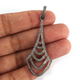 1 Pc Antique Finish Pave Diamond Designer Pendant -925 Sterling Silver -Necklace Pendant 50mmx21mm PD1352