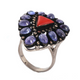 12gm 1 PC Beautiful Pave Diamond Tanzanite Ring Center In Coral- 925 Sterling Silver - Gemstone Ring Size -9.75 RD153