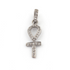 1 Pc White Topaz Ankh Charm Pendant - 925 Sterling Silver 25mmx8mm PT334