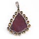 1 Pc Rose Cut Diamond With Carved Ruby Pendant Over 925 Sterling Silver - Polki Pendant 46mmx35mm PD1593