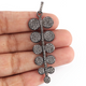 1 Pc Antique Finish Pave Diamond Designer Leaf Pendant - 925 Sterling Silver- Necklace Pendant 54mmx19mm PD1546