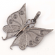 1 Pc Antique Finish Pave Diamond Butterfly Pendant - 925 Sterling Silver -Diamond Pendant 38mmx36mm PD1519