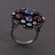 1 PC Beautiful Pave Diamond Ethiopian Opal & Pink Tourmaline Ring Center In Tanzanite - 925 Sterling Silver -Gemstone Ring Size -9.5 RD154