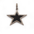 1 Pc Pave Diamond Black  Enamel-Bakelite Star Pendant Over 925 Sterling Silver 32mm35mm PD294