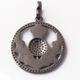 1 Pc Pave Diamond Round Designer Pendant -925 Sterling Silver -Necklace Pendant 35mmx31mm PD1435