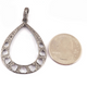 1 Pc Pave Diamond Pear Shape Designer Pendant -925 Sterling Silver -Necklace Pendant 43mmx32mm PD1427