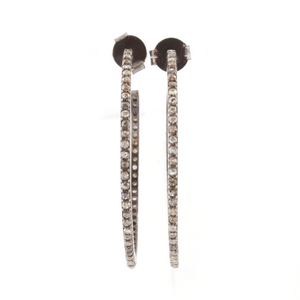 1 Pair Pave Diamond ,Multi Sapphire Round Hoop Earring -925 Sterling Silver & Vermeil Earring -Circle Hoop Earrings 52mm ED066