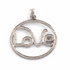 1 Pc Pave Diamond "Love" Pendant - 925 Sterling Silver - Vermeil - Round Pendant 33mmx32mm PD234
