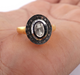 1 PC Pave Diamond Finest Quality Rose Cut Diamond Ring - 925 Sterling Vermeil -Oval Polki RD406