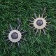1 Pc Beautiful Pave Diamond Sunburst Pendant- 925 Sterling Silver -Vermeil - Cream Bakelite Designer Sun Pendant 45mmx42mm PD112
