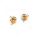 1 Pair Round Shape White Topaz Earring Studs Pair with Screw Back - 925 Sterling Vermeil 14mmx13mm PT143