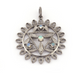 1 Pc Pave Diamond Designer Round Pendant - 925 Sterling Silver -Ethiopian Opal Pendant 41mmx39mm PD354