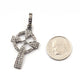 1 Pc Roman Cross With Round Disc 925 sterling Silver Pendant - White topaz Cross Round Pendant 34mmx20mm pt091