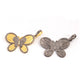 1 Pc Pave Diamond Butterfly Pendant - 925 Sterling Silver/ Vermeil - Butterfly Pendant 37mmx24mm PD1169